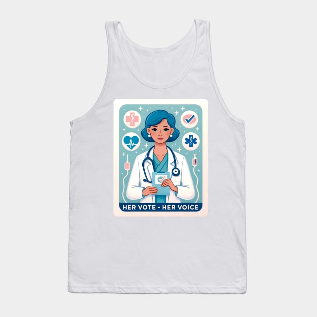Her Vote, Her Voice - Medical Professional Women's Election Tank Top by PuckDesign